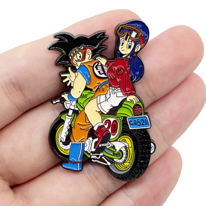 Dragon Ball Pin Goku and Chi-Chi Ride Motorcycle Pin