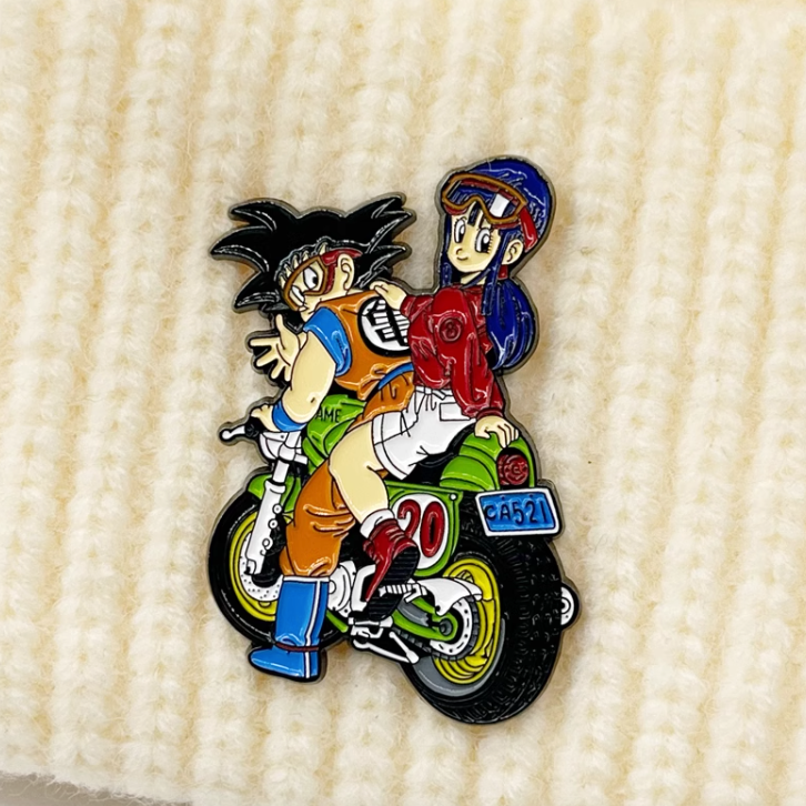 Dragon Ball Pin Goku and Chi-Chi Ride Motorcycle Pin