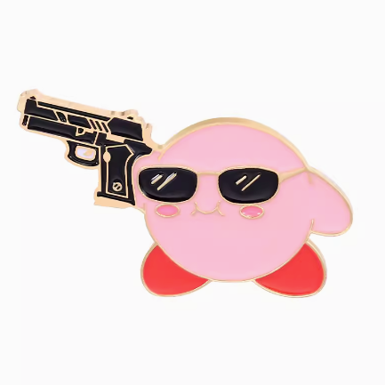 Kirby With Gun Pin Cute Creative Kirby's Dream Land Pin