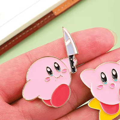 Kirby With Knife Pin Cute Creative Kirby's Dream Land Pin