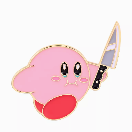 Kirby With Knife Pin Cute Creative Kirby's Dream Land Pin