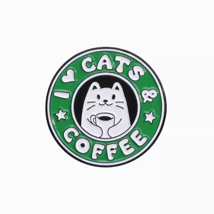 Cute Cat Coffee Pin