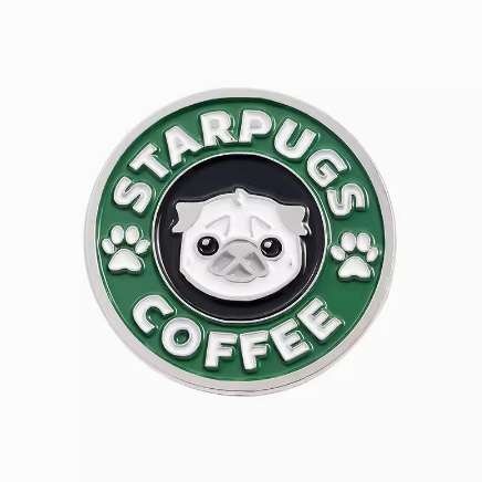 Cute Dog Coffee Pugs Coffee Pin