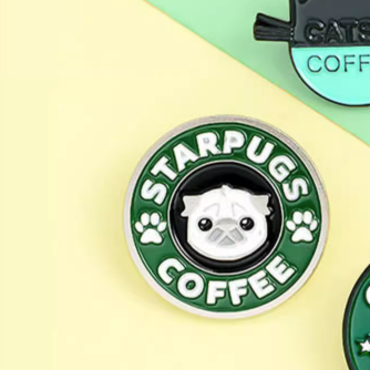 Cute Dog Coffee Pugs Coffee Pin