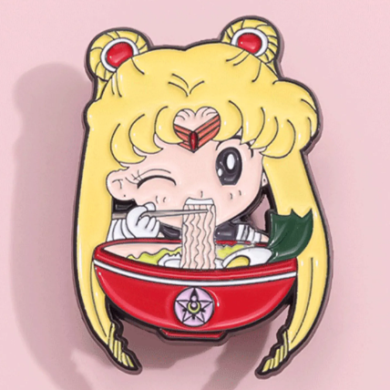 Sailor Moon Eating Ramen Pin