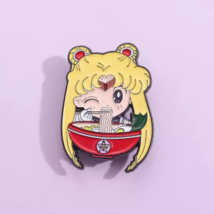 Sailor Moon Eating Ramen Pin