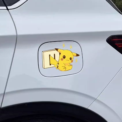 Pikachu Sticker Waterproof Car Sticker EV Sticker Pikachu Charging Car Sticker