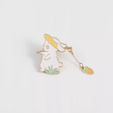 Cute Rabbit With Carrot Pin