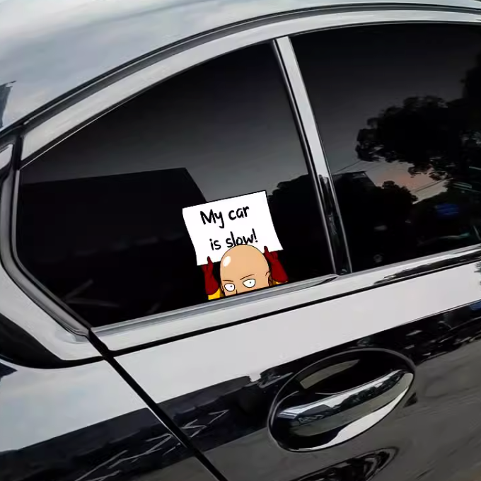 One Punch Man Sticker Waterproof Car Sticker My Car Is Slow Sticker