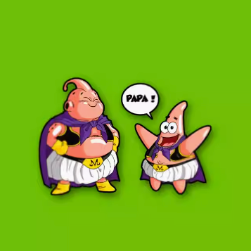 Dragon Ball Buu Patrick Star Sticker Waterproof Car Sticker Laptop Sticker Set of 2