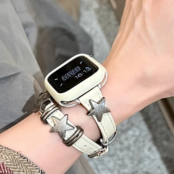 K Pop Star White Leather Punk Twist Bands for Apple Watch