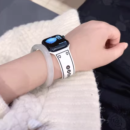 Japanese Anime Cartoon Drawing White Bands for Apple Watch