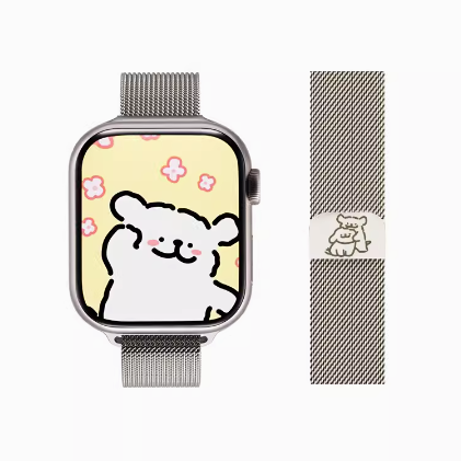 Cute Dog Couple Magnetic Stainless Steel Watch Bands for Apple Watch