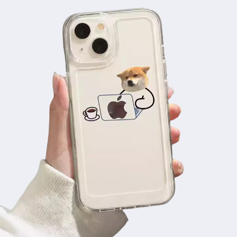 Japanese Style Cute Dog Couple Matching iPhone Case