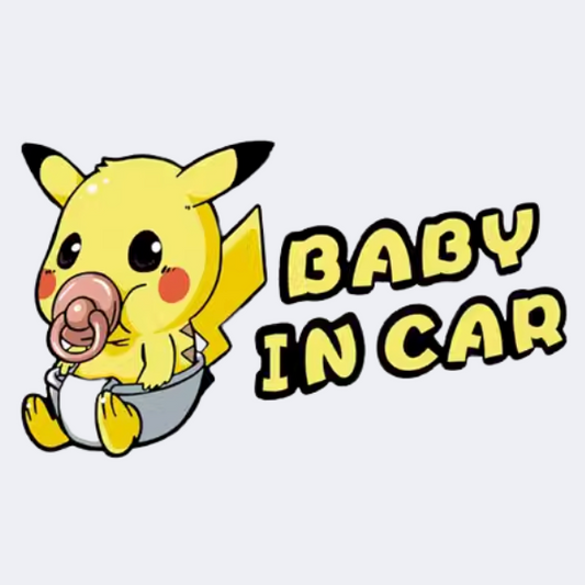 Pikachu Baby In Car Waterproof Car Sticker